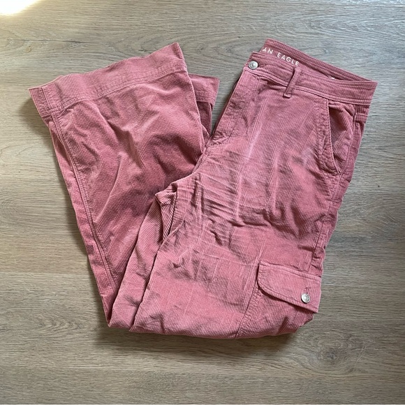 American Eagle Outfitters Pants - Corduroy Cargo Super High-Rise Baggy Wide Leg Pants from American Eagle